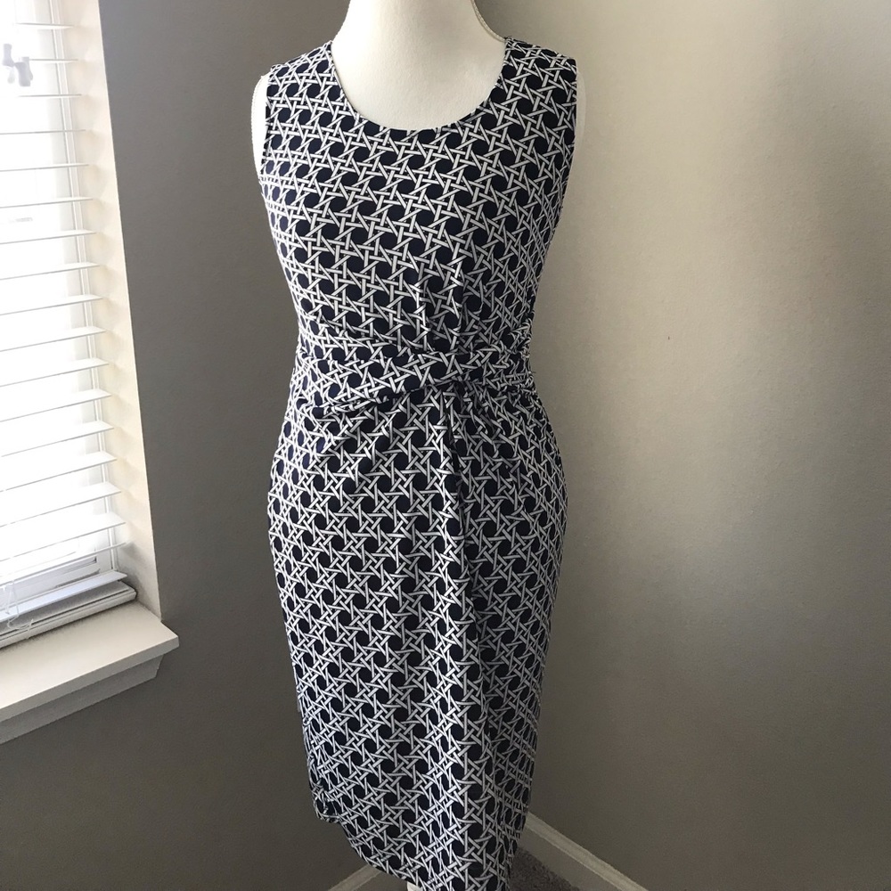 Navy and white work dress
